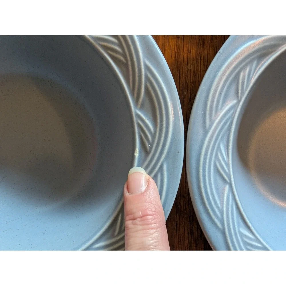Pfaltzgraff Filigree Blue Stoneware Cereal Soup Bowls Set of 4 USA Made 6.25 in